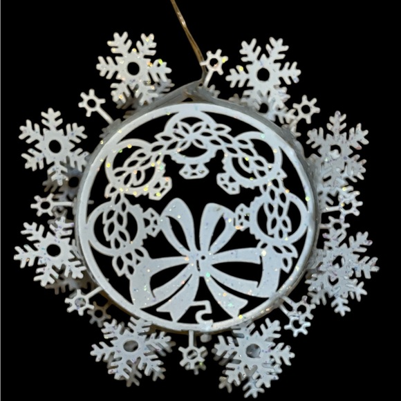 12 White Christmas Hanging Ornaments